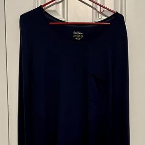 Lilly Pulitzer Luxletic Navy Cotton Pullover Tunic Top Solid Size Med
